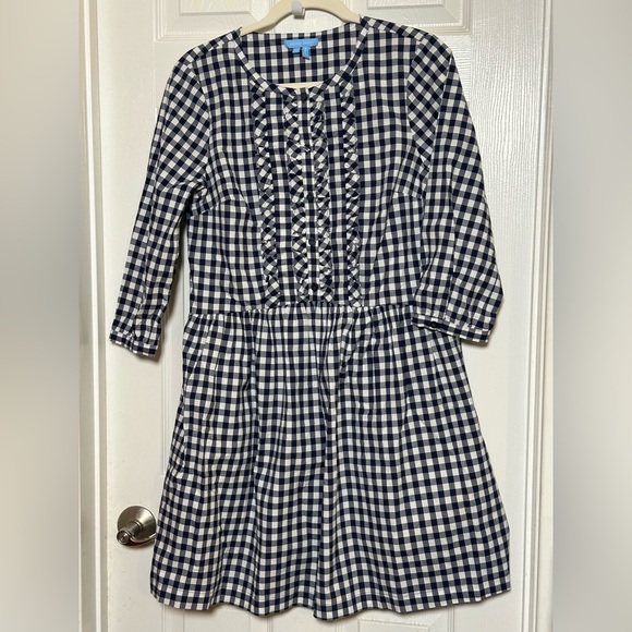 NWOT Draper James Navy and White Gingham Dress - Picture 3 of 5